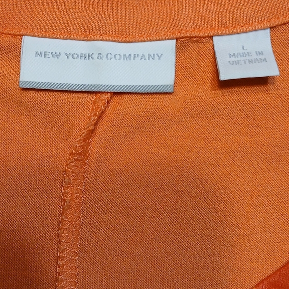 New York & Company Orange Geometric Sleeveless Tank Top - Picture 6 of 7